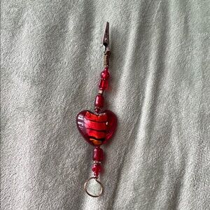 Handmade Glass Red Heart Cigarette Holder